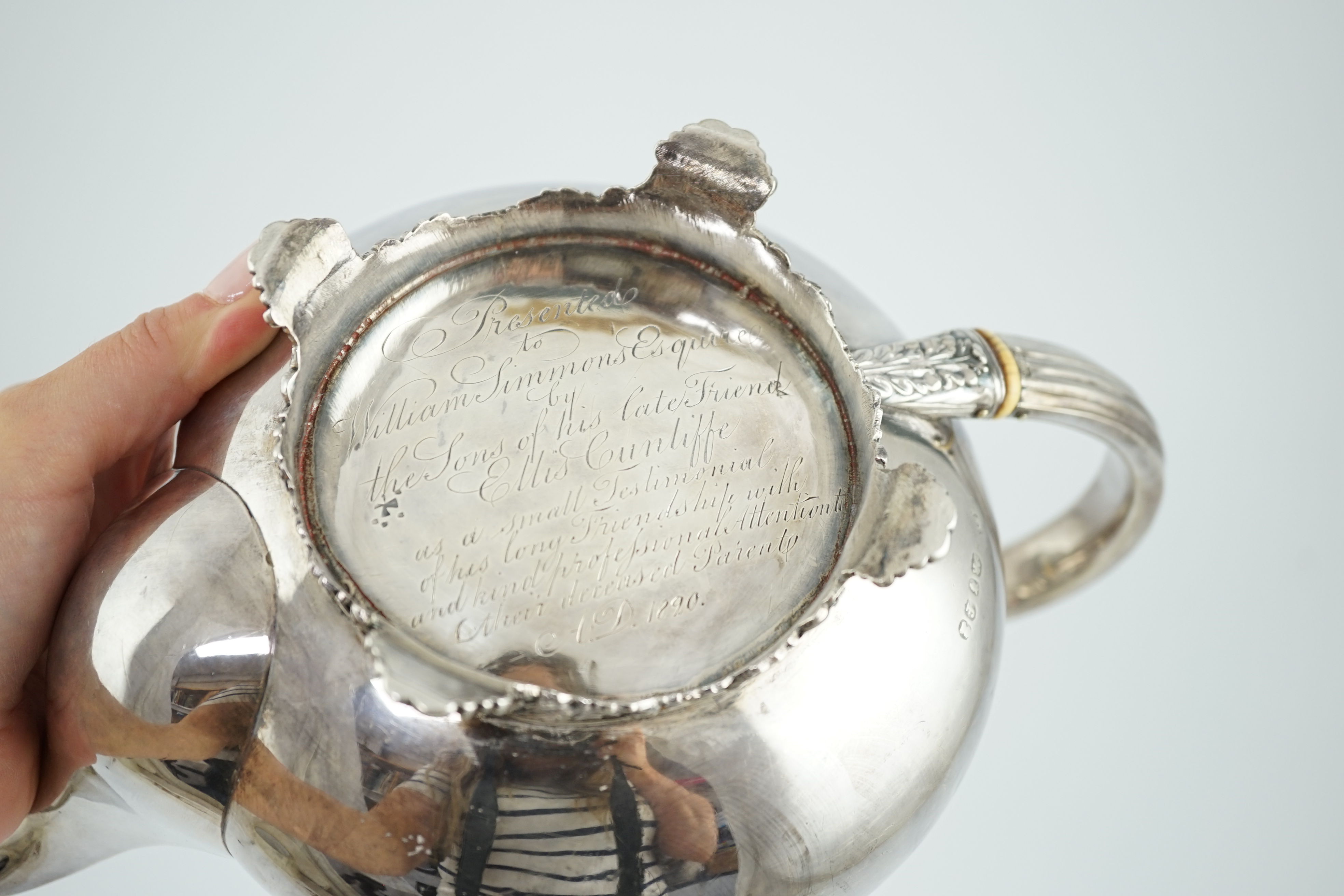 A George IV silver squat circular teapot, by Eames & Barnard, CITES Submission reference T3L2X894